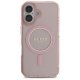 Чехол Guess для iPhone 16 IML Glitter Circle MagSafe, розовый