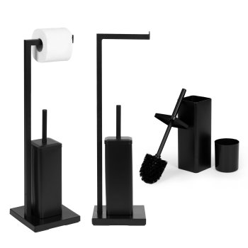 Modernhome Bathroom Stand for Toilet Paper and Brush, Black