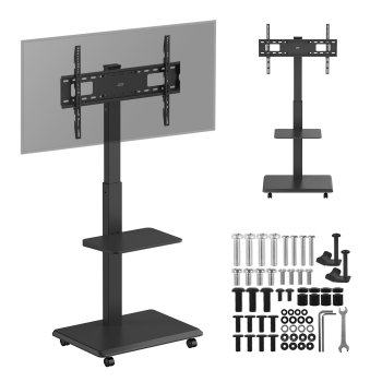 Ergo Office ER-304 B Mobile TV Stand, 37-75", 50kg, VESA 600x400, Black