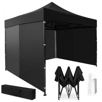Pop-Up Garden Gazebo Event Tent 3x3m MultiGarden, Black