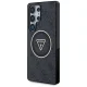 Guess 4G Glitter Triangle Buttons MagSafe dėklas Samsung Galaxy S25 Ultra, juodas