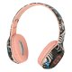 Беспроводные игровые Bluetooth наушники с RGB подсветкой, розовые