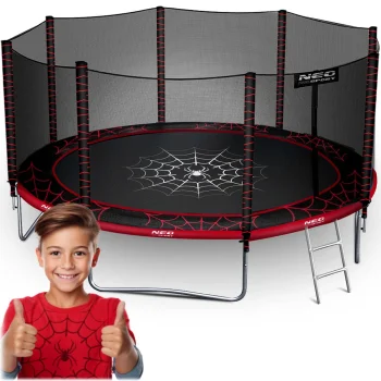 Neo-Sport NS-14Z241 Garden Trampoline with Outer Net and Ladder, 435 cm (14 ft)