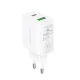 Acefast A25 Wall Charger USB Type-C / USB-A 20W, White