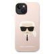 Karl Lagerfeld Silicone Karl\'s Head Case for iPhone 14 Plus, Pink