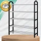 Loft Style 5-Tier Shoe Rack Hallway Organizer, Black