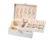 Elegant Large Jewelry Box Organizer with Key Lock, White
