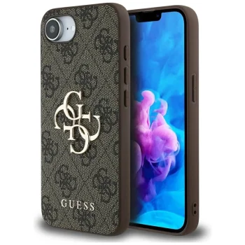 Guess 4G Big Logo Case for iPhone 16e, Brown