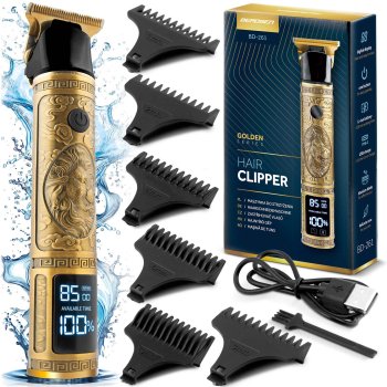 Professional Cordless Hair Clippers Berdsen BD-261 Lion for Men, gold