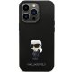 Apple iPhone 13 Pro Max 6.7\" Karl Lagerfeld Silicone Ikonik Metal Pin Case Cover (KLHCP13XSMHKNPK), Black
