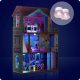Wooden 3-storey Doll House with Elevator and LED Light
