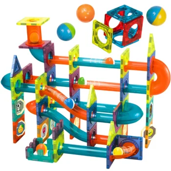 ISO TRADE Magnetic Building Blocks - Marble Run Toy, 96 Pieces