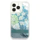 Guess Flower Liquid Glitter Case for iPhone 13 Pro Max, Green