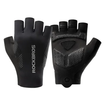 Rockbros Short Finger Cycling Gloves, Size L - Black