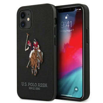 Apple iPhone 12 mini 5.4" US Polo Embroidery Collection Case Cover (USHCP12SPUGFLBK), Black