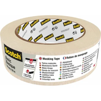 Scotch Masking Tape Basic Crepe Paper Tape 2010/36, 36 mm x 50 m, Beige