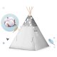 Tent Tipi for Children with Light Garland Nukido, Gray stars