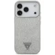 Guess Glitter Triangle Logo MagSafe Case for iPhone 17 Pro, Silver