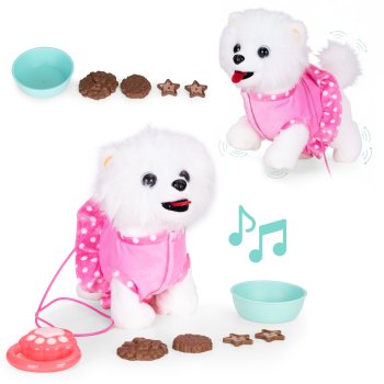 Interactive Walking Dog Toy on a Leash Wags Tail and Plays Music