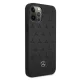 Mercedes iPhone 12 Pro Max Case Leather Stars Pattern, Black