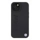 Чехол BMW для iPhone 15 Leather Hot Stamp MagSafe, черный
