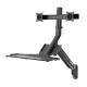 Maclean MC-633 Wall Mount Sit-Stand Workstation for 2 Monitors 17\"-27\", Keyboard & PC