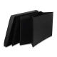 Quilted Storage Ottoman Bench 80x40 cm Folding Seat, Black