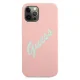 Guess iPhone 12 / 12 Pro Case Silicone Vintage Script, Pink/Green