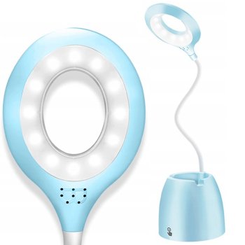 Rechargeable LED Desk Lamp with Pen Holder Organizer, Blue