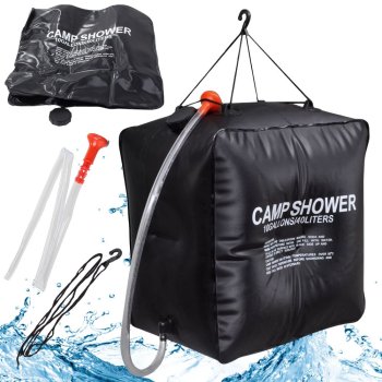 Portable Solar Camping Shower Bag 40L, Black