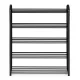 Modernhome XJ53K BLACK Metal Shoe Rack, 5 Tiers, 15 Pairs, Black