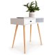 Cosmetic dressing table with drawer and shelf, white
