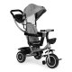 ECOTOYS 2-in-1 Kids Tricycle Stroller with Rotating Seat and Foldable Canopy, Grey