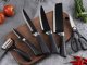 6-Piece Kitchen Knife Set with Scissors and Peeler, Stainless Steel, Black