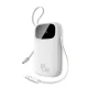 Baseus EnerFill FC31 20000mAh 45W Powerbank with Digital Display and 2 Built-in Cables (USB-C + Lightning) - White