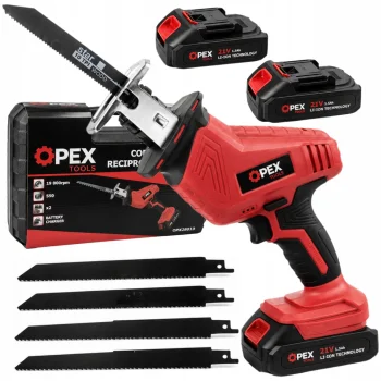 OPEX TOOLS OPX28013 Cordless Reciprocating Saw 21V with 2 Batteries and Case