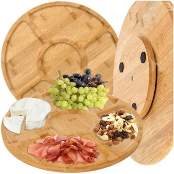 Ruhhy 00024290 Rotating Bamboo Snack Board