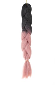 Kanekalons Sintētiskās Ombre Afro Bizes Frizūrām 60cm, Melns-Rozā | Synthetic Ombre Afro Braids for Hairstyles