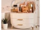Cosmetics Organizer with Drawers and Handle, White / Ecru