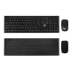 Wireless Keyboard and Mouse Combo NanoRS RS580, 2.4 GHz, 1200 DPI, Black