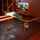 NanoRS RS170 Gaming Desk with Monitor Shelf, Black