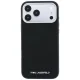 Karl Lagerfeld Grained Elongated Logo MagSafe Case for iPhone 17/18 Pro Max, Black