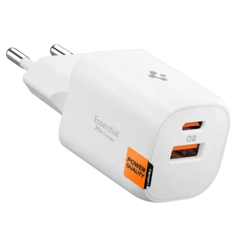 Spigen Essential EE352EU GaN Wall Charger USB-C / USB-A 35W - White