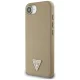 Guess Grained Triangle MagSafe Case for iPhone 16e - Brown