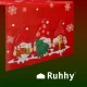 Ruhhy Christmas Table Runner with Gnomes 180x40 cm, Red