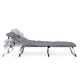 MultiGarden Folding Garden Sun Lounger with Mattress and Pillow, Grey