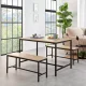 Industrial Dining Set with 2 Benches for 4 People ModernHome