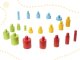 Kids Toddler Educational Wooden Toy Shape Sorter Matching Cylinder Set Puzzle, Multicolored