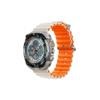 Devia Deluxe Sport6 Strap for Apple Watch 38/40/41/42mm, Light Grey/Orange