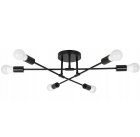Loft Pendant Ceiling Light with 6 E27 Bulb Holders, black